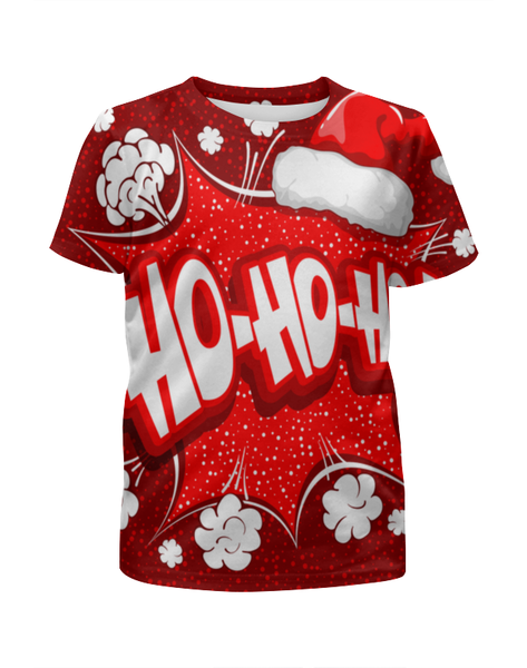 Заказать детскую футболку в Москве. Футболка с полной запечаткой для девочек Ho Ho Ho от THE_NISE  - готовые дизайны и нанесение принтов.