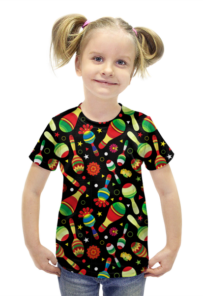 Заказать детскую футболку в Москве. Футболка с полной запечаткой для девочек Веселье от IrinkaArt  - готовые дизайны и нанесение принтов.