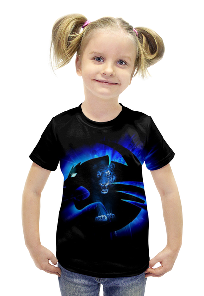 Заказать детскую футболку в Москве. Футболка с полной запечаткой для девочек Неоновый тигр от ПРИНТЫ ПЕЧАТЬ  - готовые дизайны и нанесение принтов.