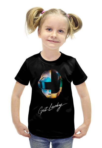 Заказать детскую футболку в Москве. Футболка с полной запечаткой для девочек Daft Punk  от geekbox - готовые дизайны и нанесение принтов.