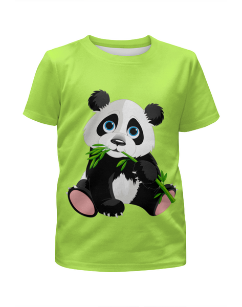 Заказать детскую футболку в Москве. Футболка с полной запечаткой для девочек Панда от Елена  - готовые дизайны и нанесение принтов.