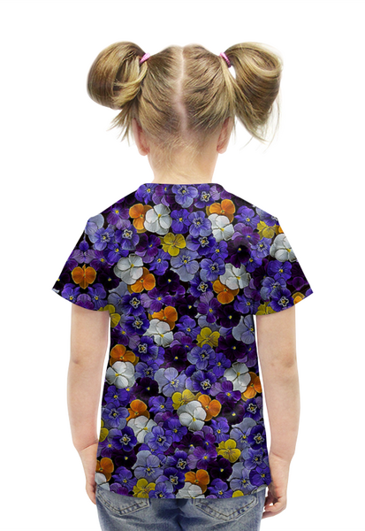 Заказать детскую футболку в Москве. Футболка с полной запечаткой для девочек ФИАЛКА от robus - готовые дизайны и нанесение принтов.
