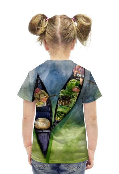 Заказать детскую футболку в Москве. Футболка с полной запечаткой для девочек Лодочки от anomalica - готовые дизайны и нанесение принтов.