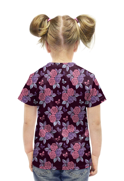 Заказать детскую футболку в Москве. Футболка с полной запечаткой для девочек Букеты роз от THE_NISE  - готовые дизайны и нанесение принтов.