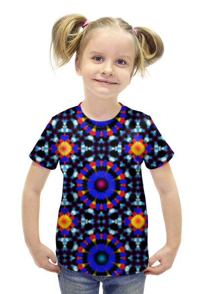 Заказать детскую футболку в Москве. Футболка с полной запечаткой для девочек Ультрамарин от Vadim Koval - готовые дизайны и нанесение принтов.