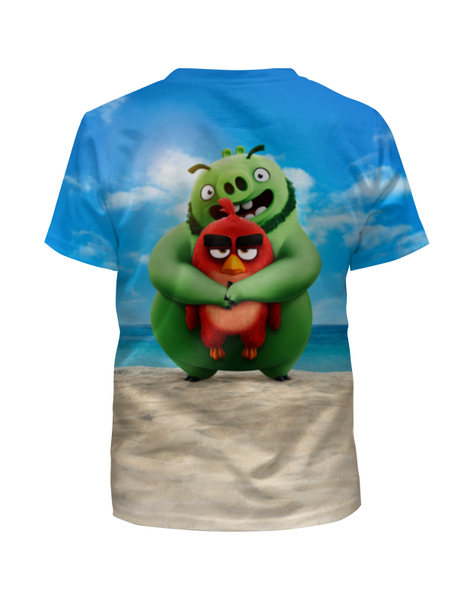Заказать детскую футболку в Москве. Футболка с полной запечаткой для девочек Angry Birds от skynatural - готовые дизайны и нанесение принтов.