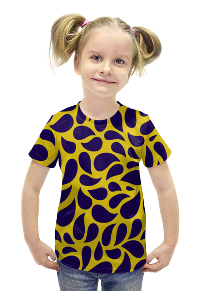 Заказать детскую футболку в Москве. Футболка с полной запечаткой для девочек Капли от THE_NISE  - готовые дизайны и нанесение принтов.