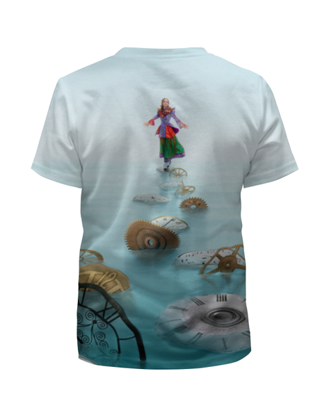 Заказать детскую футболку в Москве. Футболка с полной запечаткой для девочек Алиса от skynatural - готовые дизайны и нанесение принтов.