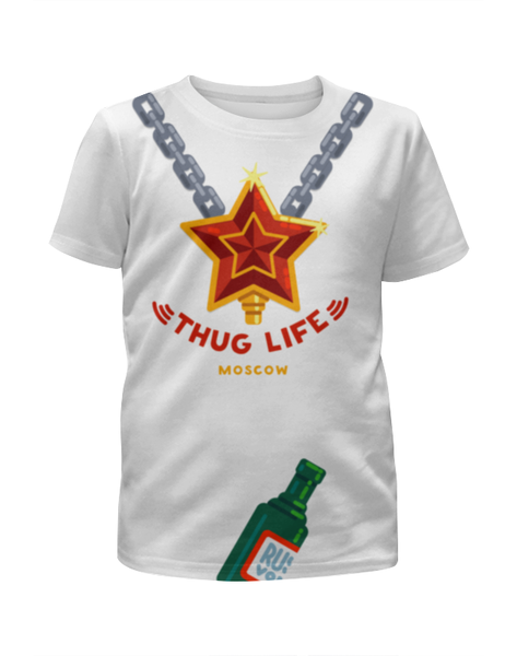 Заказать детскую футболку в Москве. Футболка с полной запечаткой для девочек Thug Life (Moscow) от Биг Хамустер - готовые дизайны и нанесение принтов.