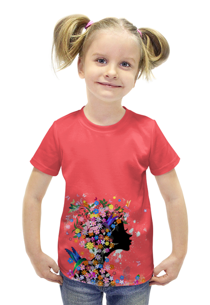 Заказать детскую футболку в Москве. Футболка с полной запечаткой для девочек Девушка от Ирина - готовые дизайны и нанесение принтов.