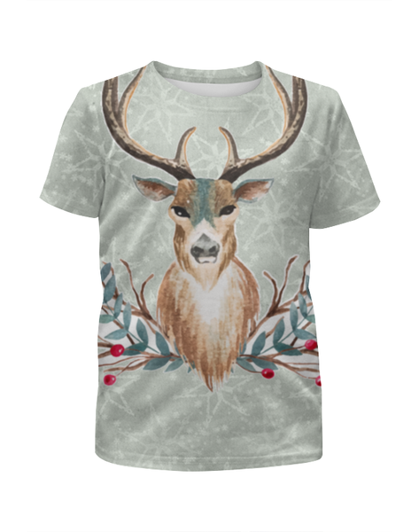 Заказать детскую футболку в Москве. Футболка с полной запечаткой для девочек Deer (олень) от Илья Щеблецов - готовые дизайны и нанесение принтов.