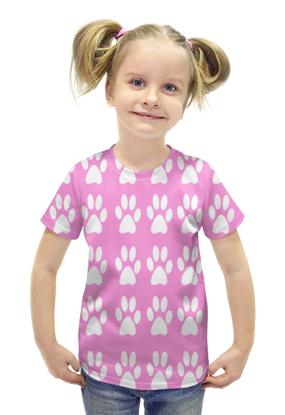 Заказать детскую футболку в Москве. Футболка с полной запечаткой для девочек Cat Paws от Janna Almazan - готовые дизайны и нанесение принтов.