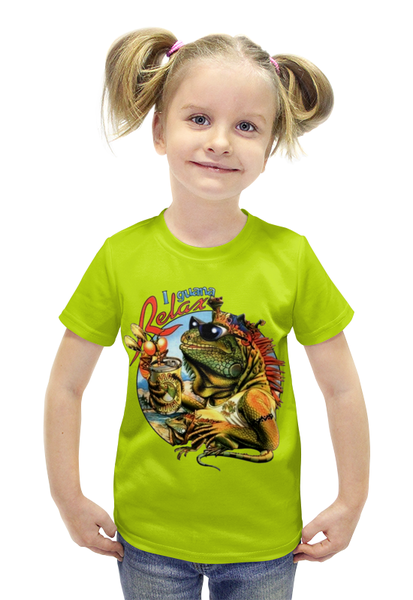 Заказать детскую футболку в Москве. Футболка с полной запечаткой для девочек Релакс  от ПРИНТЫ ПЕЧАТЬ  - готовые дизайны и нанесение принтов.