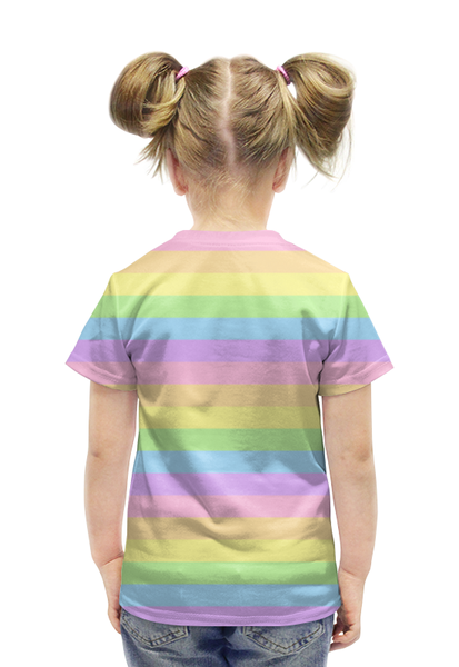 Заказать детскую футболку в Москве. Футболка с полной запечаткой для девочек LINES от CoolDesign - готовые дизайны и нанесение принтов.