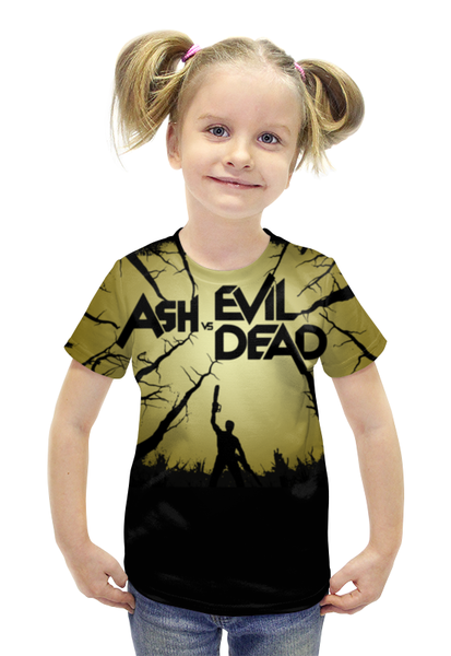 Заказать детскую футболку в Москве. Футболка с полной запечаткой для девочек Эш против Зловещих мертвецов от BJ Shop - готовые дизайны и нанесение принтов.