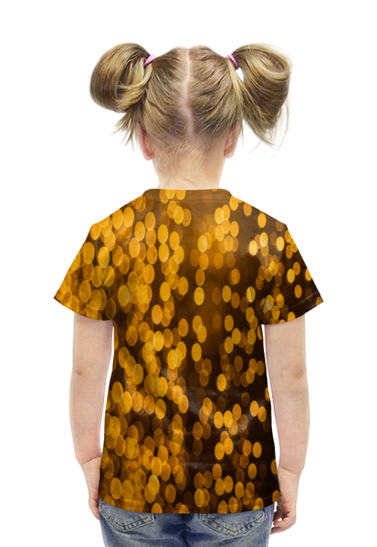 Заказать детскую футболку в Москве. Футболка с полной запечаткой для девочек Золотой от THE_NISE  - готовые дизайны и нанесение принтов.