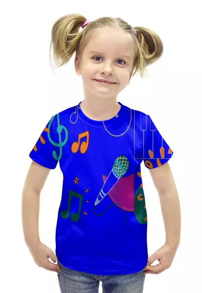Заказать детскую футболку в Москве. Футболка с полной запечаткой для девочек Этюды от Ekaterina Ulyanova - готовые дизайны и нанесение принтов.