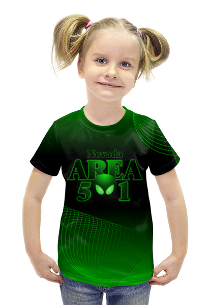 Заказать детскую футболку в Москве. Футболка с полной запечаткой для девочек Из серии Зона 51 от Zorgo-Art  - готовые дизайны и нанесение принтов.