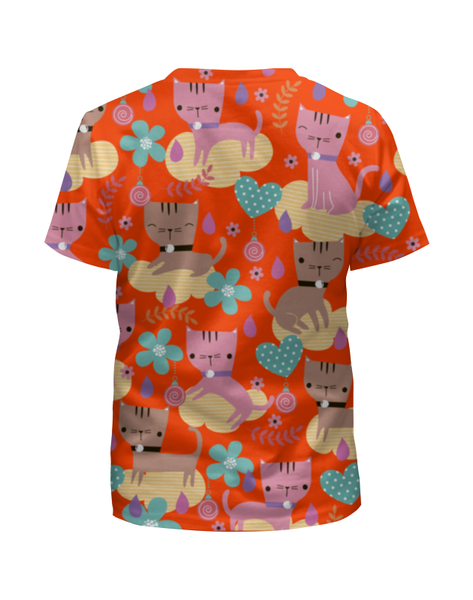 Заказать детскую футболку в Москве. Футболка с полной запечаткой для девочек Весёлые котята от Amerikanka - готовые дизайны и нанесение принтов.