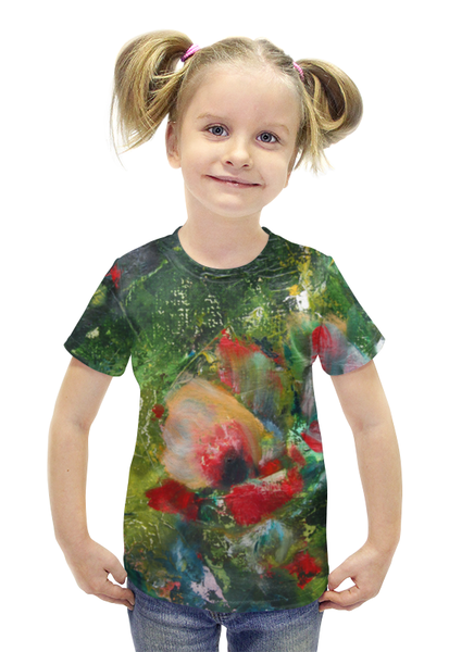 Заказать детскую футболку в Москве. Футболка с полной запечаткой для девочек Южный ветер от Anna Lomachenko - готовые дизайны и нанесение принтов.