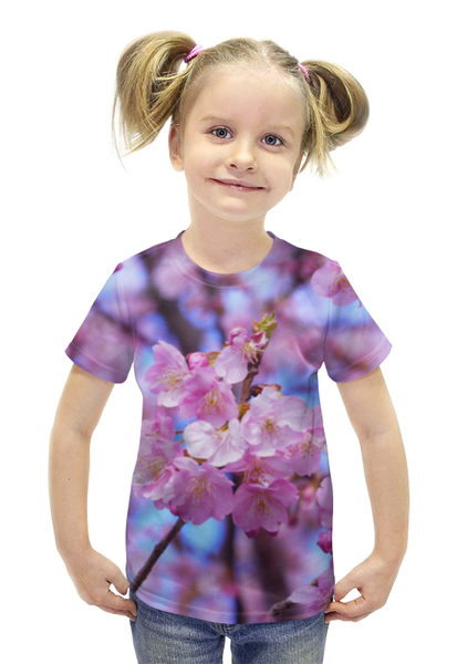 Заказать детскую футболку в Москве. Футболка с полной запечаткой для девочек Цветы от weeert - готовые дизайны и нанесение принтов.