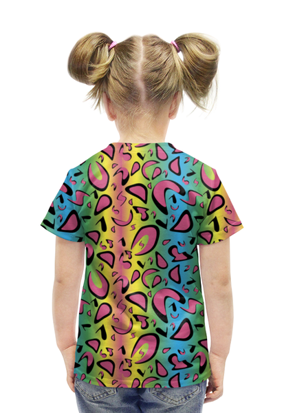 Заказать детскую футболку в Москве. Футболка с полной запечаткой для девочек Звериный от Agapa-art - готовые дизайны и нанесение принтов.