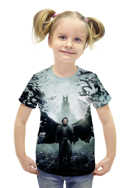 Заказать детскую футболку в Москве. Футболка с полной запечаткой для девочек Дракула от skynatural - готовые дизайны и нанесение принтов.