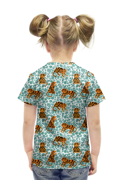 Заказать детскую футболку в Москве. Футболка с полной запечаткой для девочек Тигрята от ПРИНТЫ ПЕЧАТЬ  - готовые дизайны и нанесение принтов.