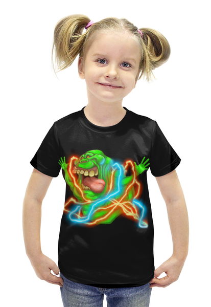 Заказать детскую футболку в Москве. Футболка с полной запечаткой для девочек Slimer  от ПРИНТЫ ПЕЧАТЬ  - готовые дизайны и нанесение принтов.
