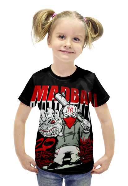 Заказать детскую футболку в Москве. Футболка с полной запечаткой для девочек Madball от Серега Шнайдер - готовые дизайны и нанесение принтов.