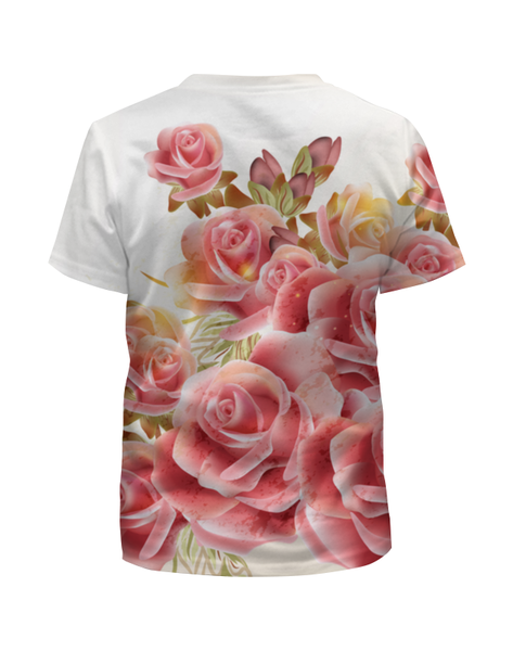 Заказать детскую футболку в Москве. Футболка с полной запечаткой для девочек Букет роз от Ирина - готовые дизайны и нанесение принтов.