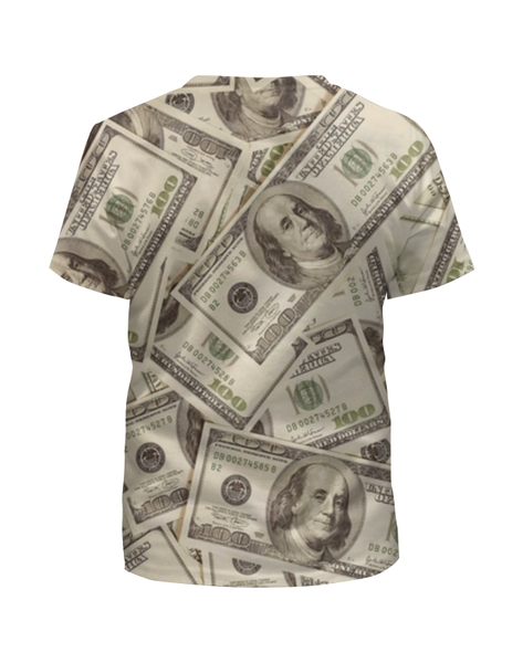 Заказать детскую футболку в Москве. Футболка с полной запечаткой для девочек Деньги (Доллары) от trugift - готовые дизайны и нанесение принтов.