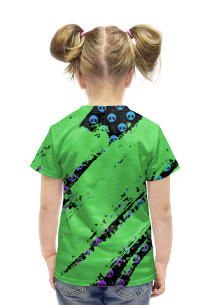 Заказать детскую футболку в Москве. Футболка с полной запечаткой для девочек Brawl Stars  от weeert - готовые дизайны и нанесение принтов.