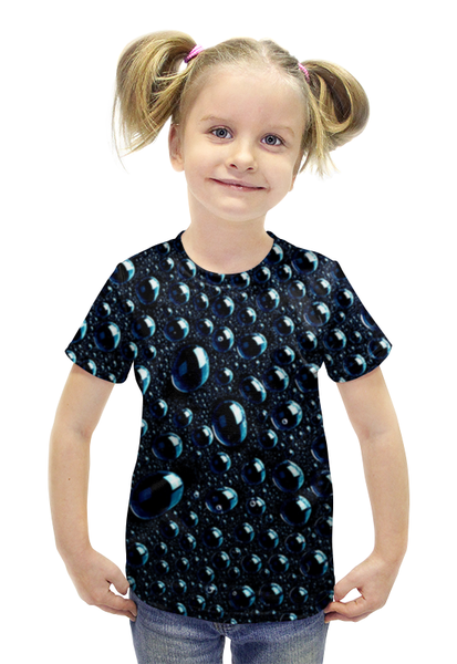 Заказать детскую футболку в Москве. Футболка с полной запечаткой для девочек Капля от Niq=D - готовые дизайны и нанесение принтов.