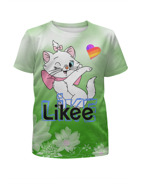 Заказать детскую футболку в Москве. Футболка с полной запечаткой для девочек LIKEE от robus - готовые дизайны и нанесение принтов.