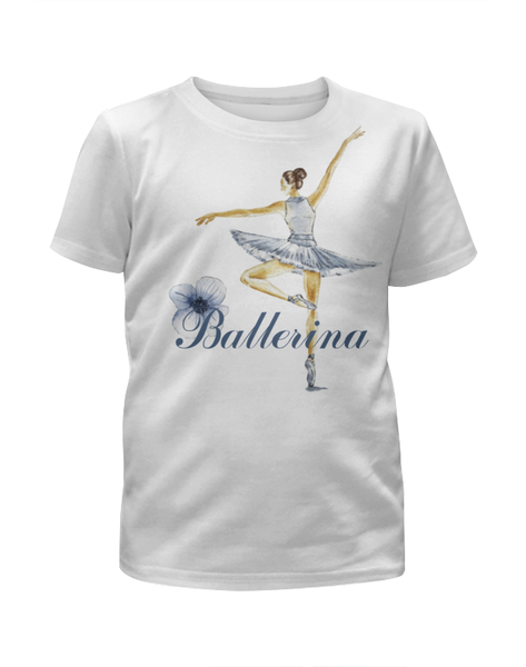 Заказать детскую футболку в Москве. Футболка с полной запечаткой для девочек Балерина от anastasia_ketova@mail.ru - готовые дизайны и нанесение принтов.