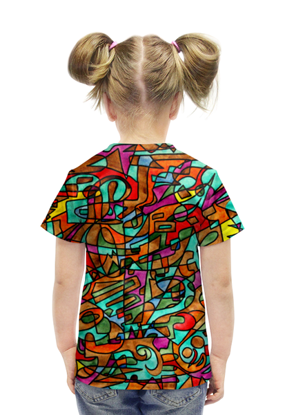 Заказать детскую футболку в Москве. Футболка с полной запечаткой для девочек 2EX/`12V от Vadim Koval - готовые дизайны и нанесение принтов.