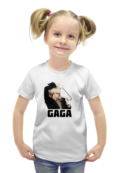 Заказать детскую футболку в Москве. Футболка с полной запечаткой для девочек  Lady Gaga от THE_NISE  - готовые дизайны и нанесение принтов.