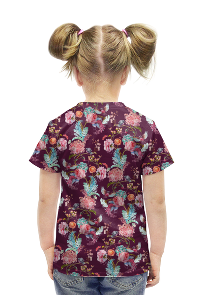 Заказать детскую футболку в Москве. Футболка с полной запечаткой для девочек ЦВЕТЫ   от CoolDesign - готовые дизайны и нанесение принтов.