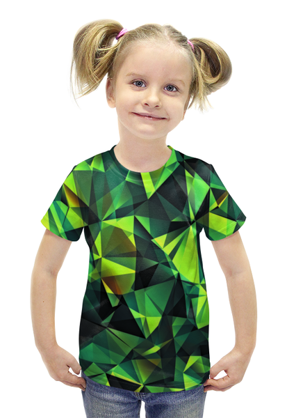 Заказать детскую футболку в Москве. Футболка с полной запечаткой для девочек Изумрудные стекла от THE_NISE  - готовые дизайны и нанесение принтов.