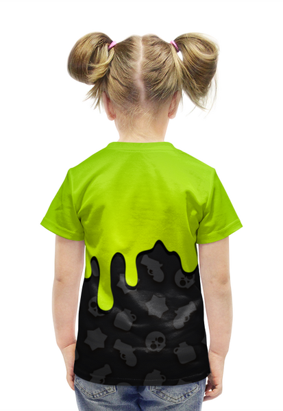 Заказать детскую футболку в Москве. Футболка с полной запечаткой для девочек BRAWL STARS 8-BIT от geekbox - готовые дизайны и нанесение принтов.
