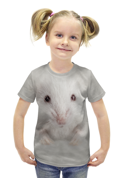 Заказать детскую футболку в Москве. Футболка с полной запечаткой для девочек Крыска от weeert - готовые дизайны и нанесение принтов.