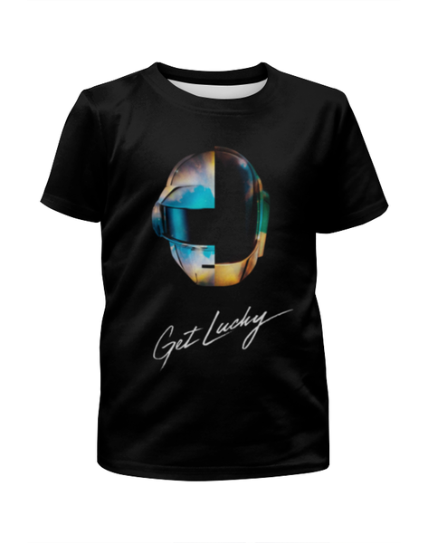 Заказать детскую футболку в Москве. Футболка с полной запечаткой для девочек Daft Punk  от geekbox - готовые дизайны и нанесение принтов.