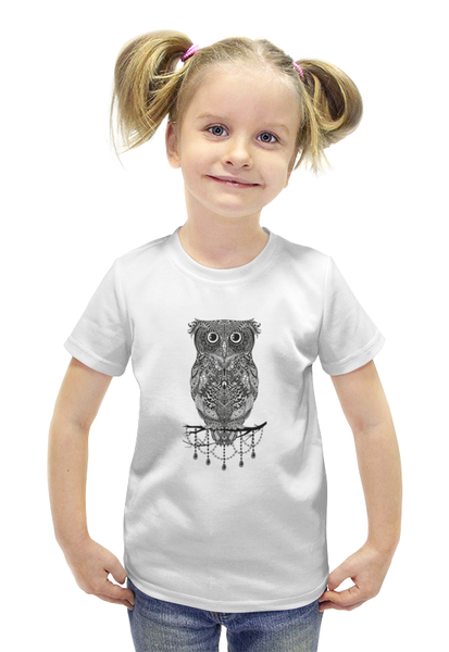 Заказать детскую футболку в Москве. Футболка с полной запечаткой для девочек Птичка от THE_NISE  - готовые дизайны и нанесение принтов.