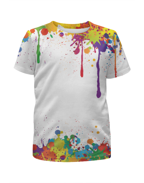 Заказать детскую футболку в Москве. Футболка с полной запечаткой для девочек Краски от Fil6 - готовые дизайны и нанесение принтов.