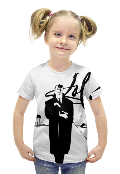 Заказать детскую футболку в Москве. Футболка с полной запечаткой для девочек Сальвадор Дали от Raven - готовые дизайны и нанесение принтов.
