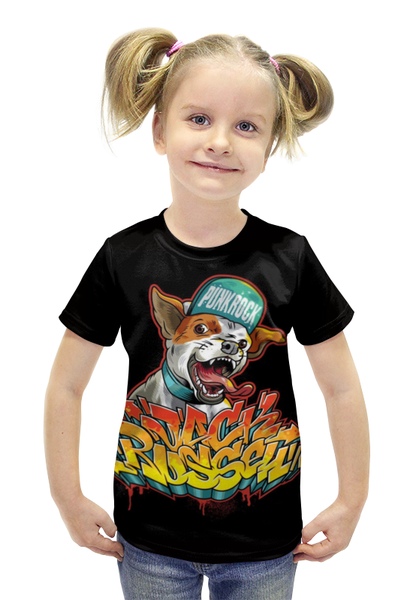 Заказать детскую футболку в Москве. Футболка с полной запечаткой для девочек Punk rock от Серега Шнайдер - готовые дизайны и нанесение принтов.