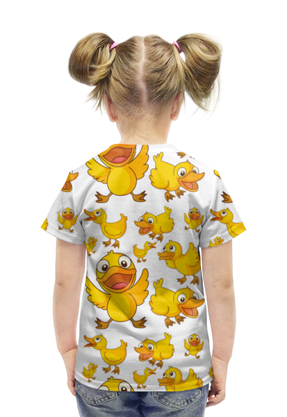 Заказать детскую футболку в Москве. Футболка с полной запечаткой для девочек Уточки от T-shirt print  - готовые дизайны и нанесение принтов.