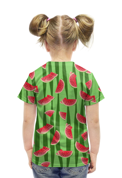 Заказать детскую футболку в Москве. Футболка с полной запечаткой для девочек Арбуз от valezar - готовые дизайны и нанесение принтов.