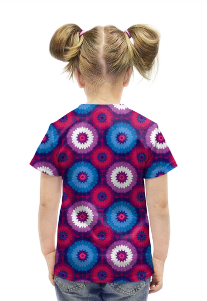 Заказать детскую футболку в Москве. Футболка с полной запечаткой для девочек Абстрактные цветы от IrinkaArt  - готовые дизайны и нанесение принтов.